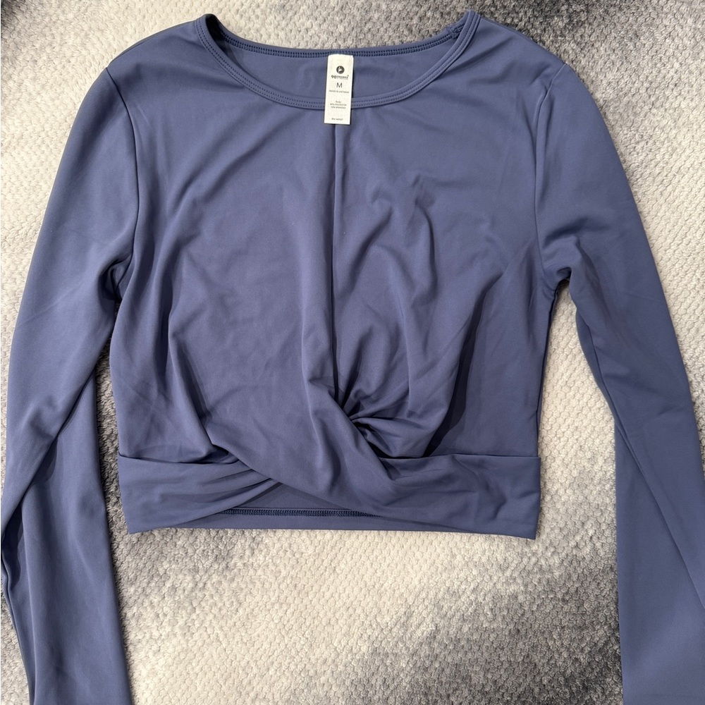 90 Degree By Reflex Twist Front Long Sleeve Top - Purple